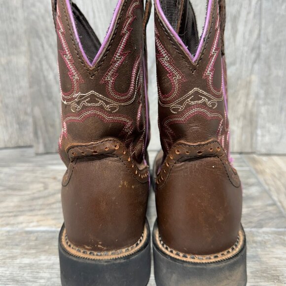 Justin Women's Gypsy L9903 Brown Leather Western Boots Size 9 - Picture 8 of 11